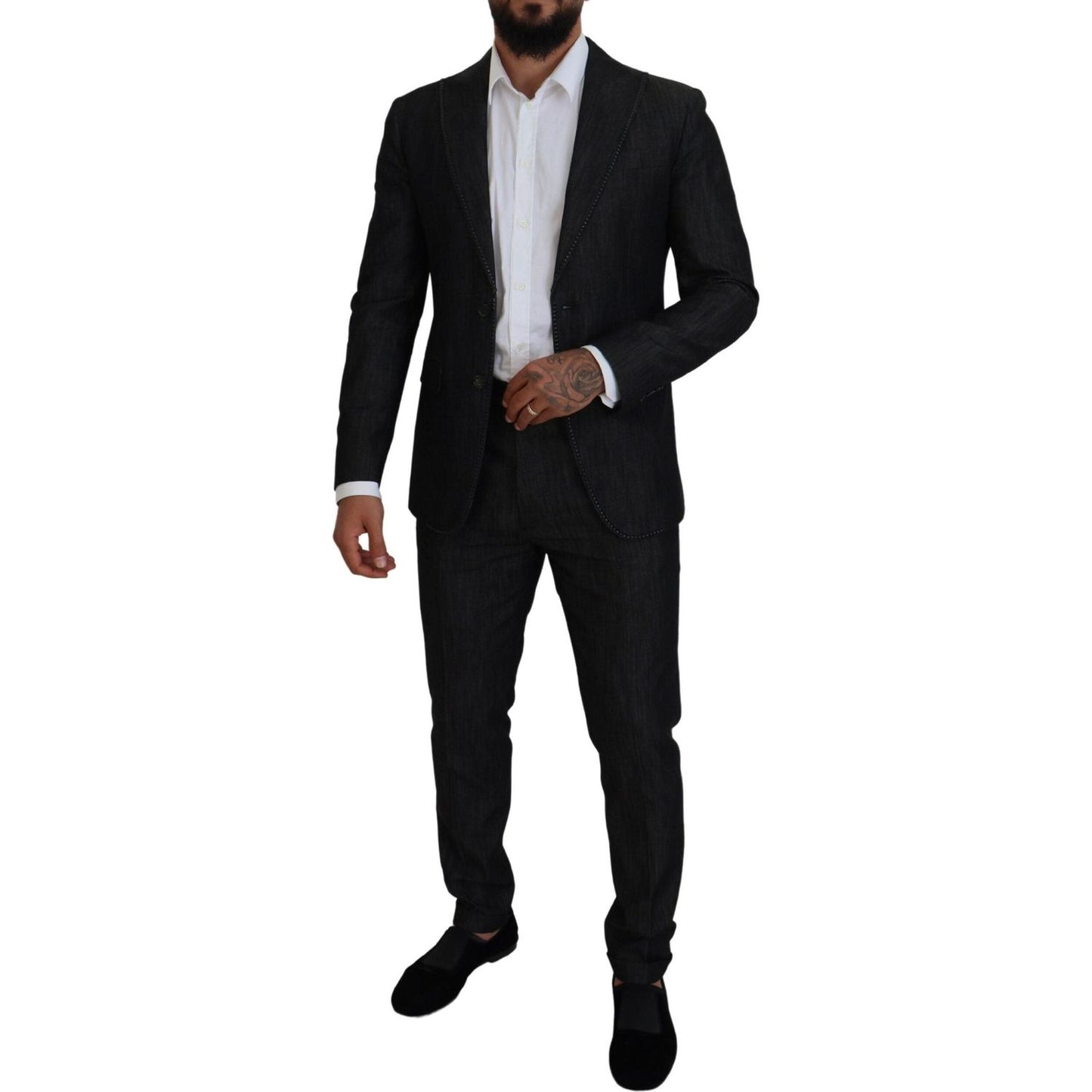 Dsquared² Black Cotton Single Breasted 2 Piece MIAMI Suit Dsquared² Black