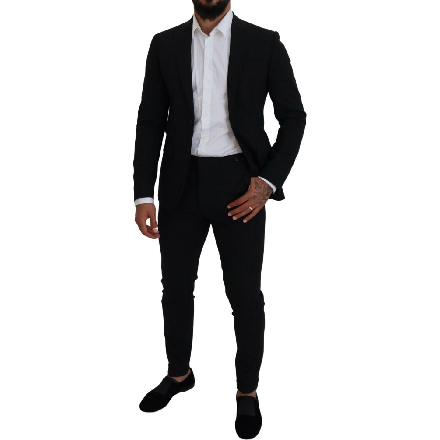 Dsquared² Black Wool Single Breasted 2 Piece LONDON Suit Dsquared² Gray