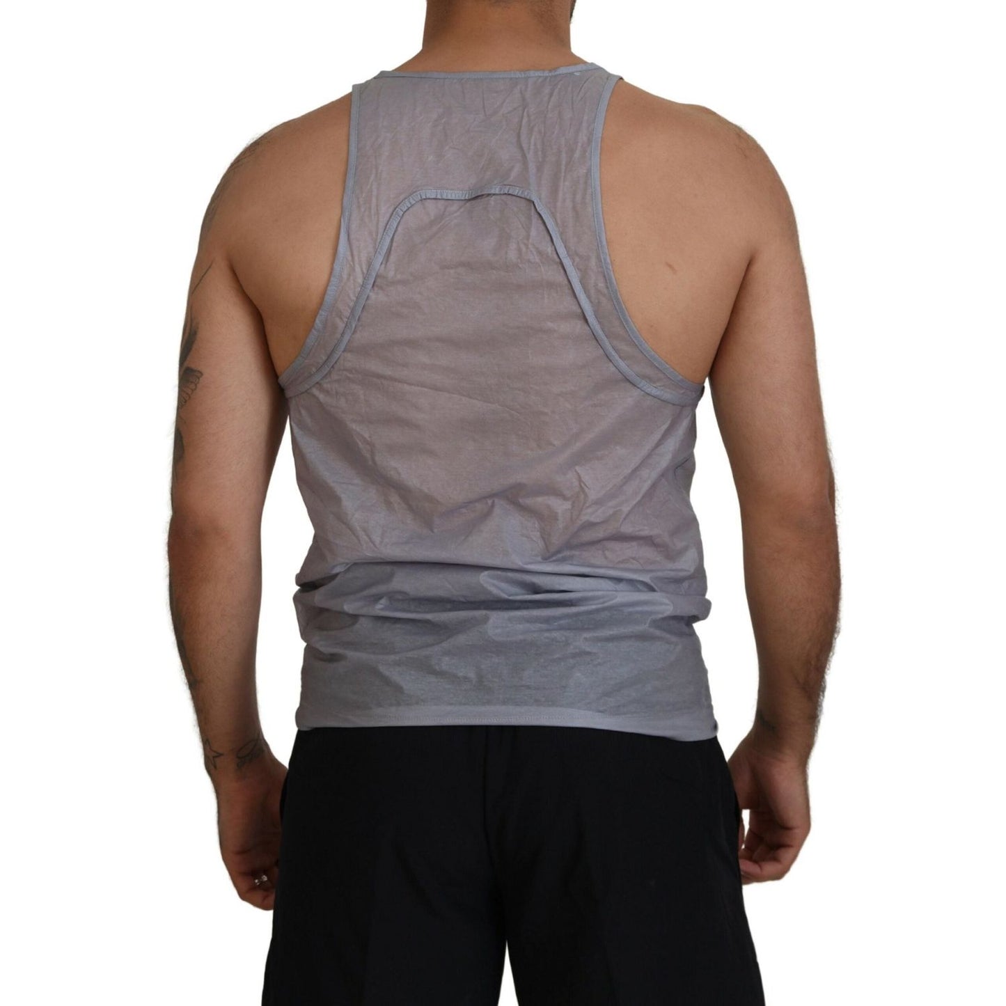 Dsquared² Light Gray Cotton Sleeveless Tank Men Top T-shirt Dsquared² Dim Gray