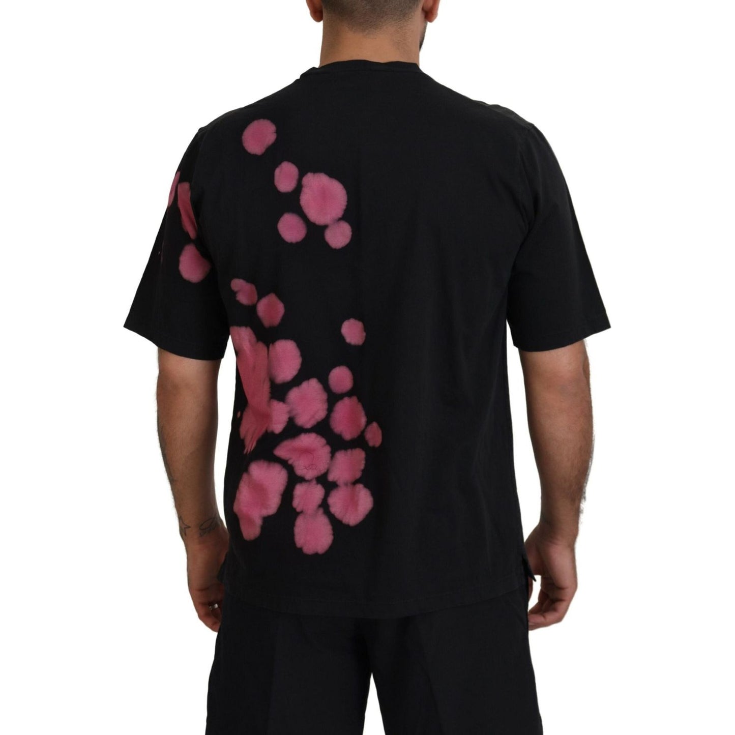 Dsquared² Black Pink Cotton Short Sleeves Crewneck T-shirt Dsquared² Black