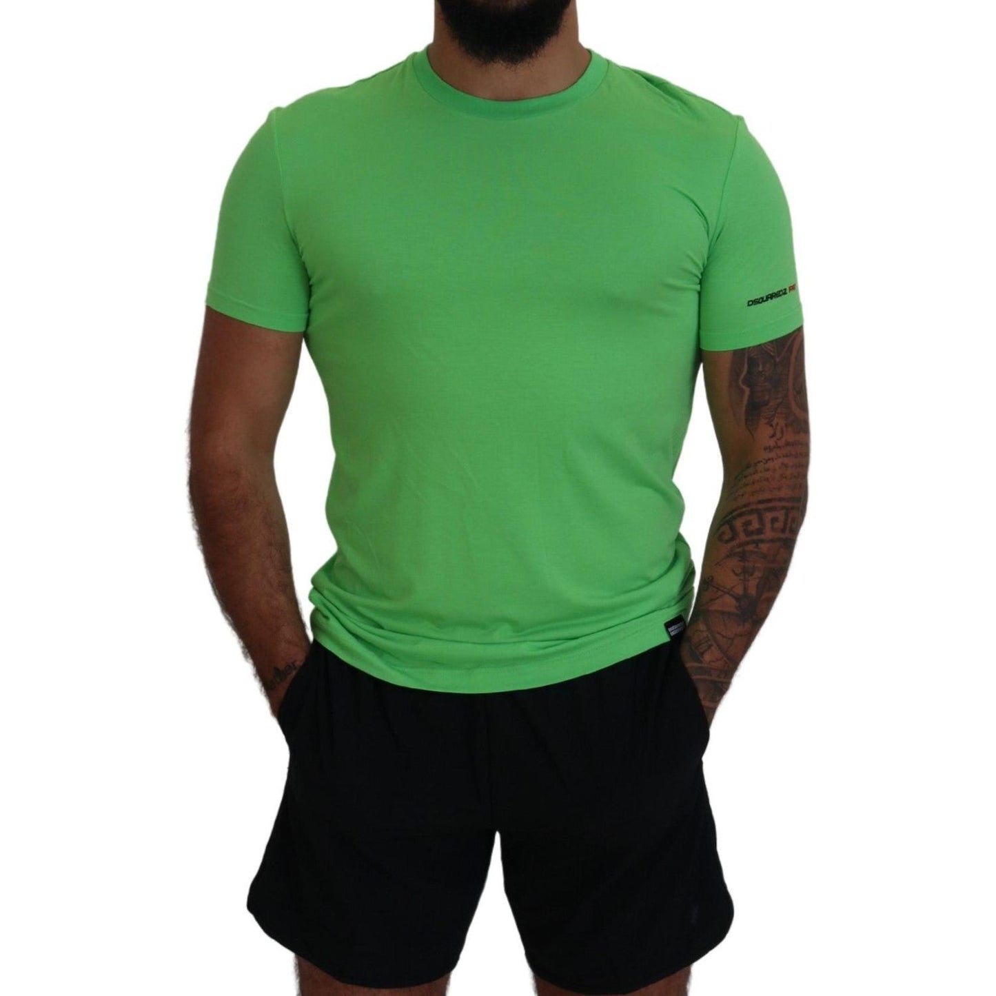 Dsquared² Green Modal Short Sleeves Crewneck T-shirt Dsquared² Sea Green