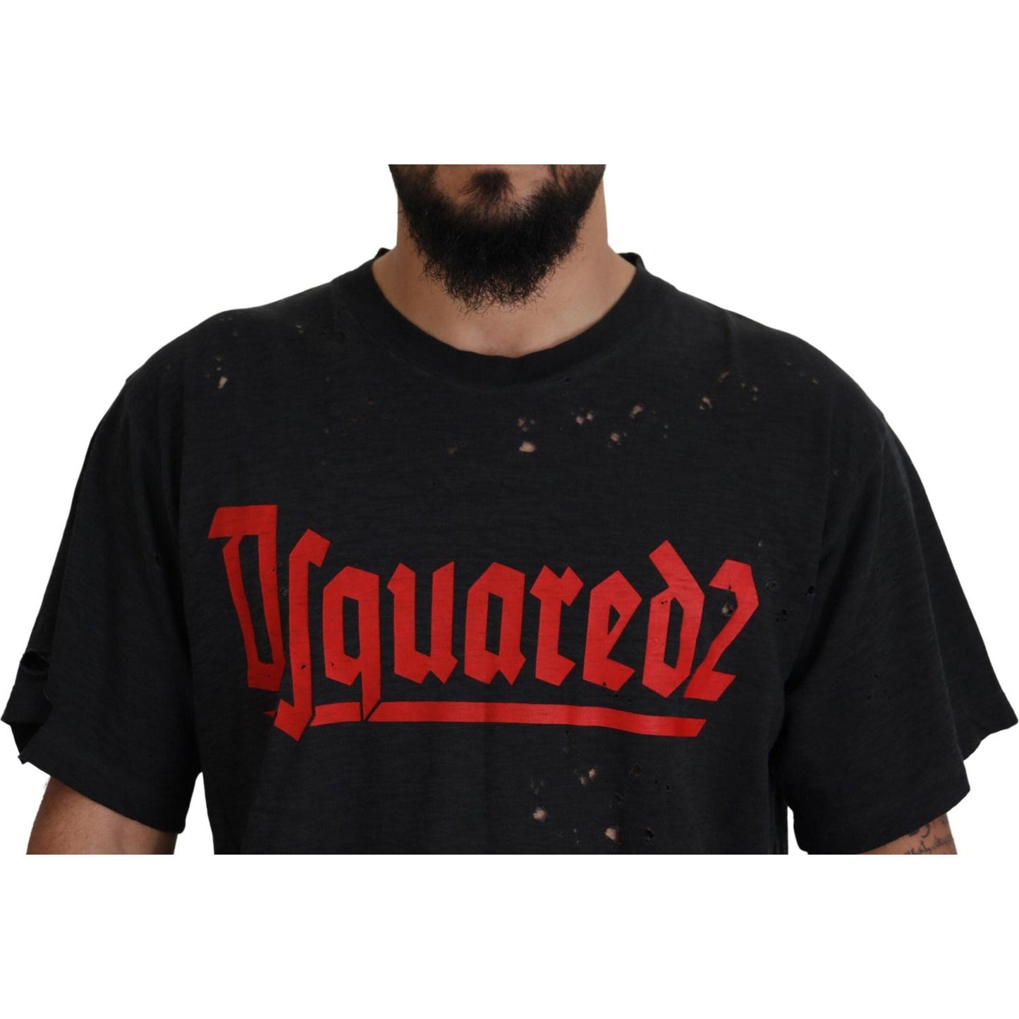 Dsquared² Black Cotton Short Sleeves Crewneck T-shirt Dsquared² Black
