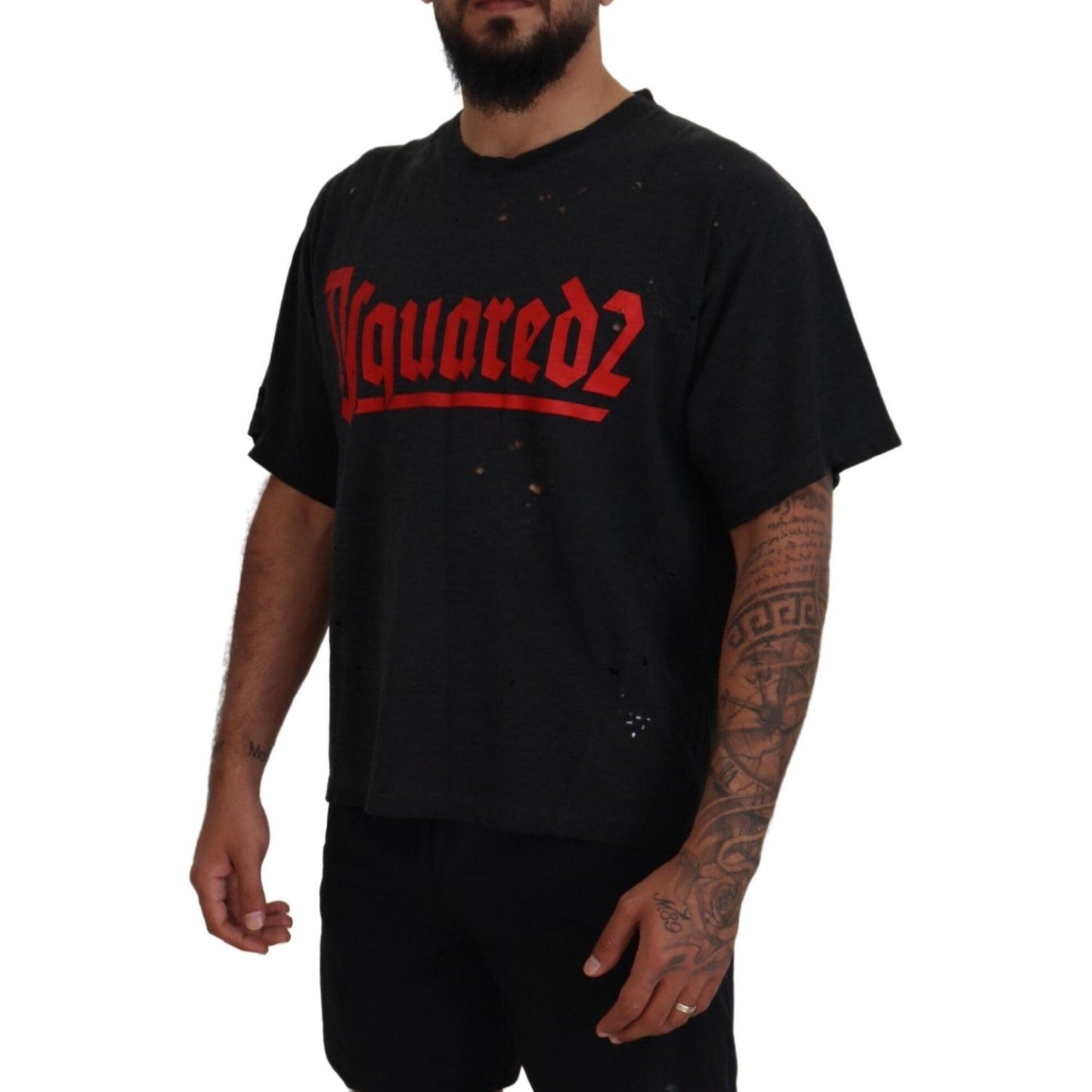 Dsquared² Black Cotton Short Sleeves Crewneck T-shirt Dsquared² Black