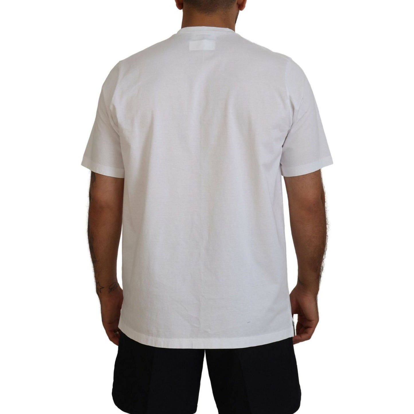 Dsquared² White Cotton Short Sleeves Crewneck T-shirt Dsquared² Gray