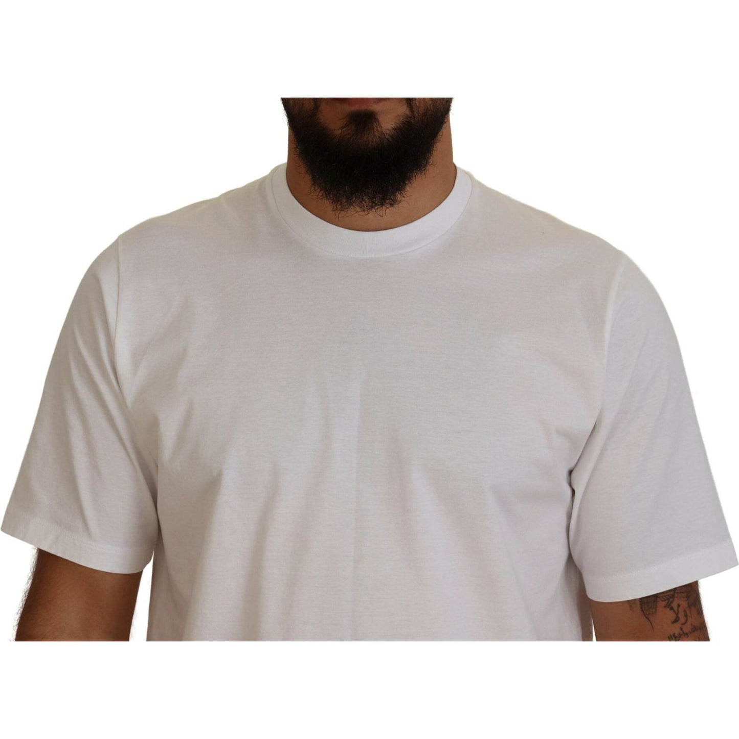 Dsquared² White Cotton Short Sleeves Crewneck T-shirt Dsquared² Dark Gray