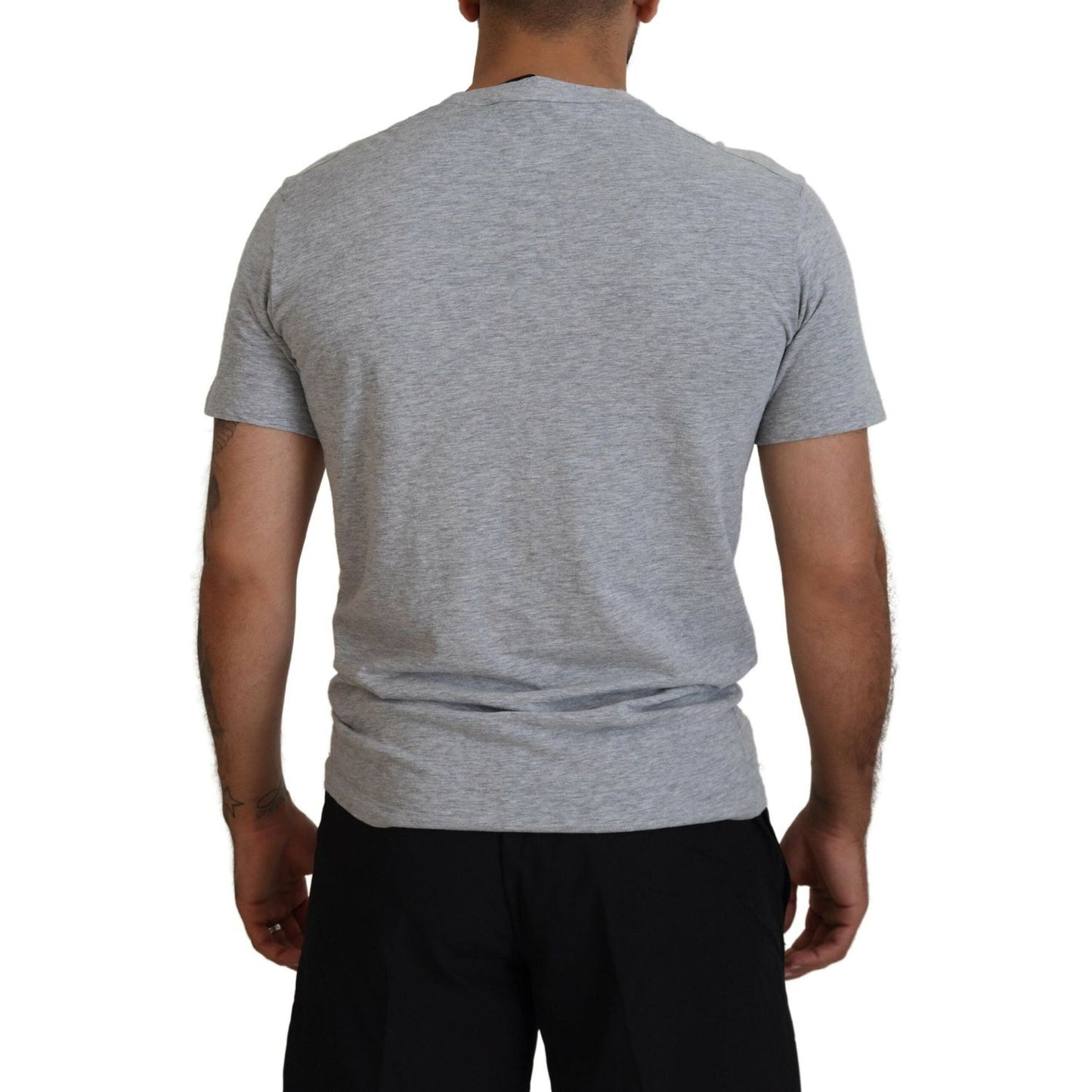 Dsquared² Gray Logo Cotton Short Sleeves Crewneck T-shirt Dsquared² Light Slate Gray