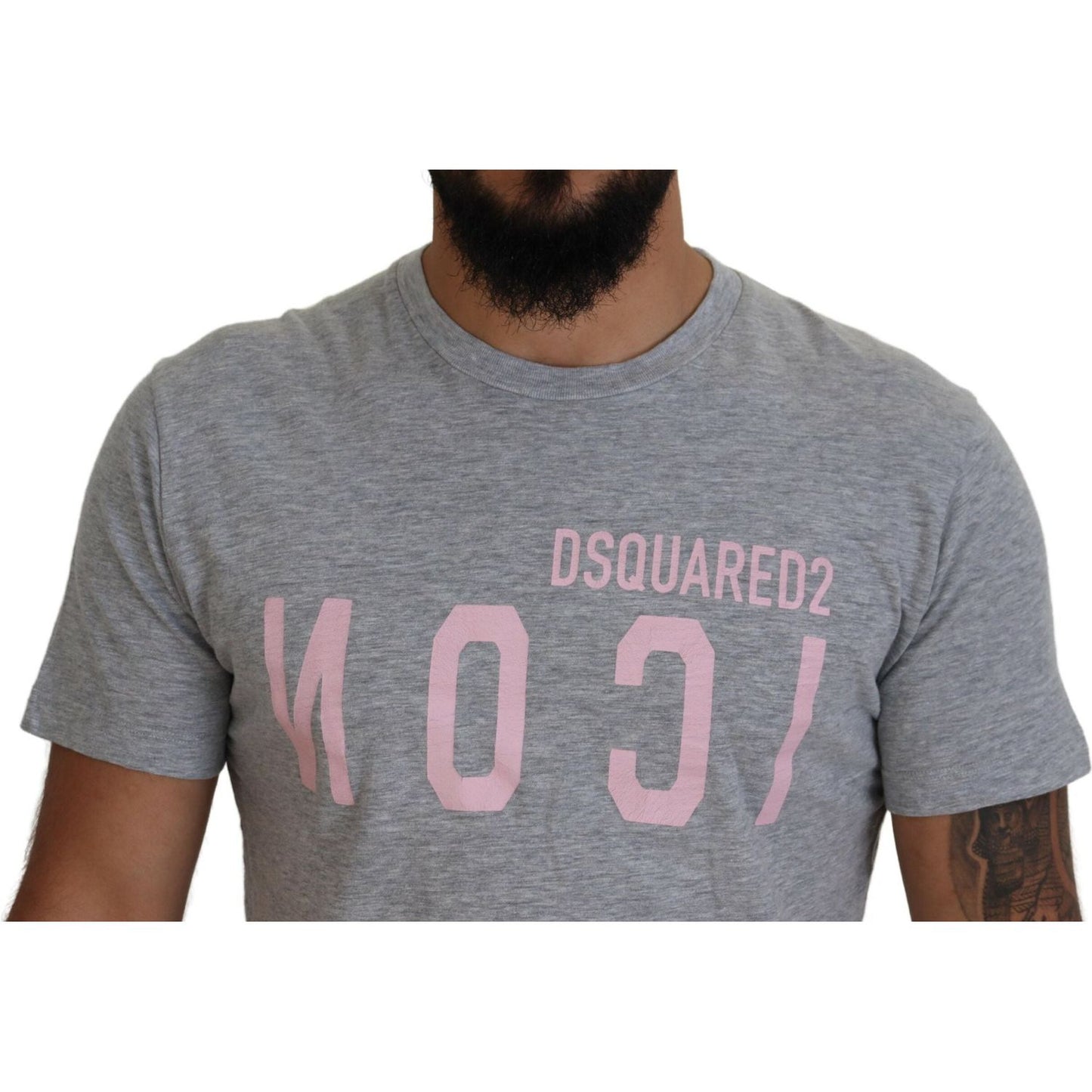 Dsquared² Gray Logo Cotton Short Sleeves Crewneck T-shirt Dsquared² Slate Gray