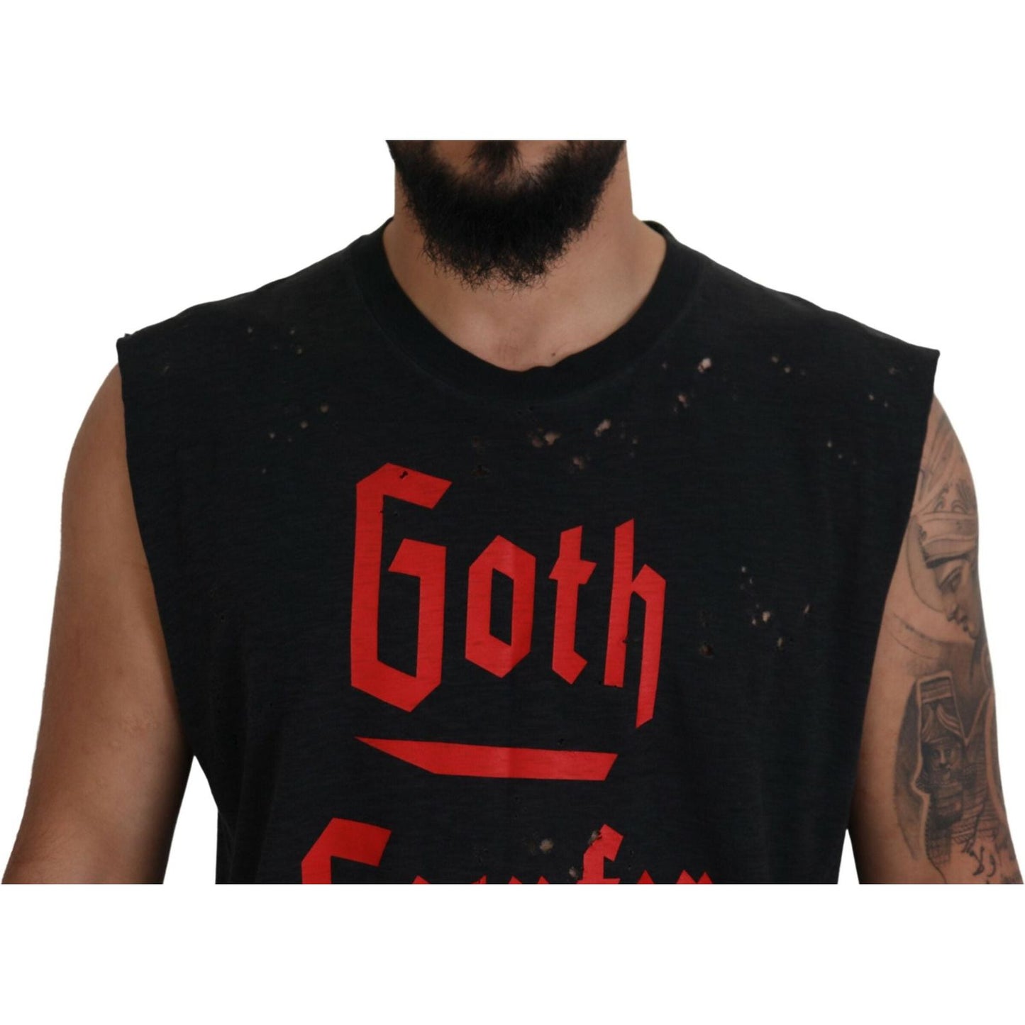 Dsquared² Black Cotton Sleeveless Crewneck Tank T-shirt Dsquared² Sienna