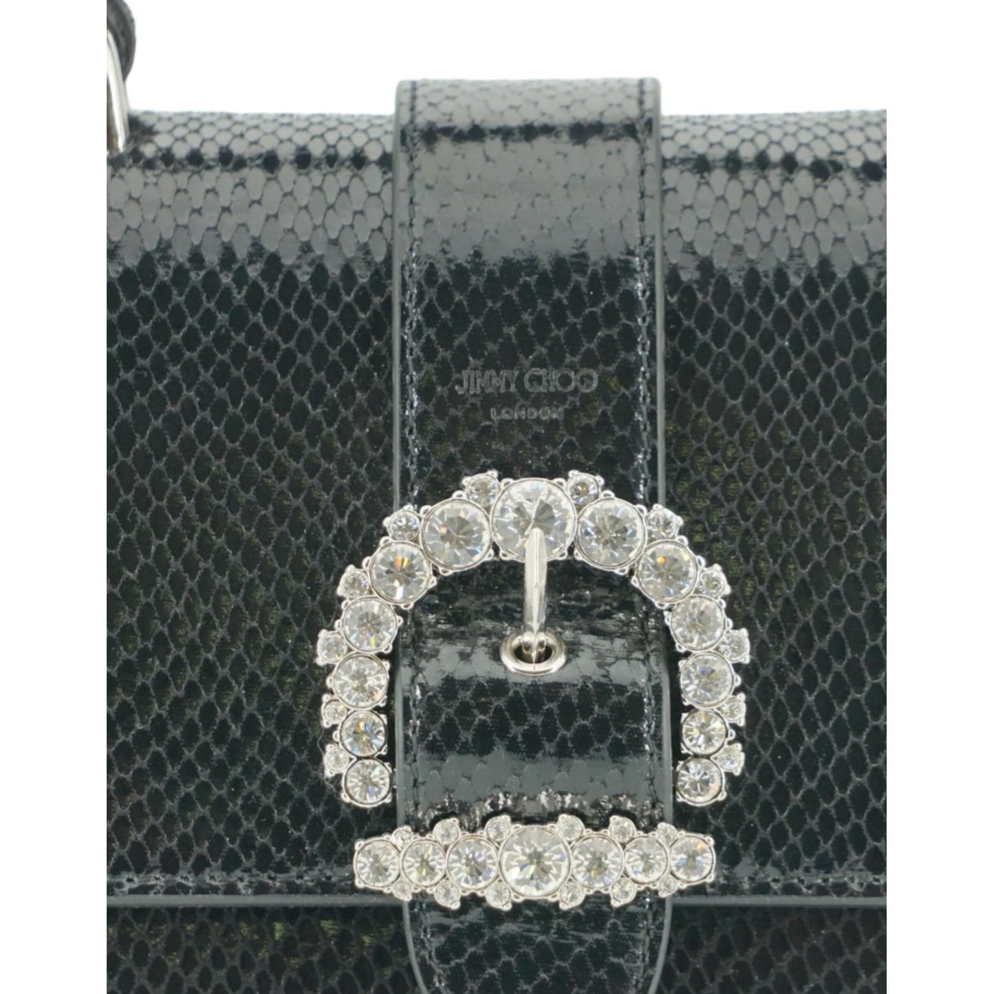 Jimmy Choo Black Leather Top Handle Shoulder Bag Jimmy Choo Dark Slate Gray