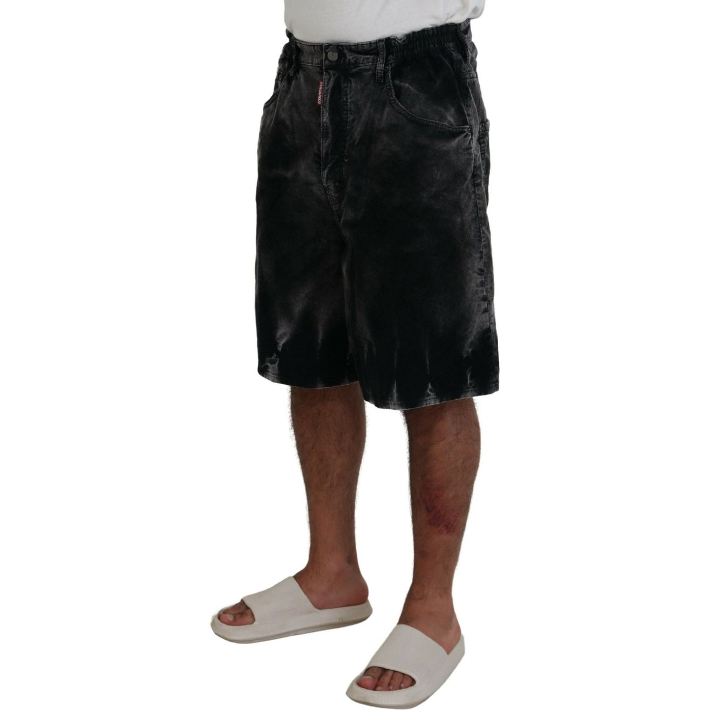 Dsquared² Gray Cotton Corduroy Bermuda Shorts Dsquared² Gray