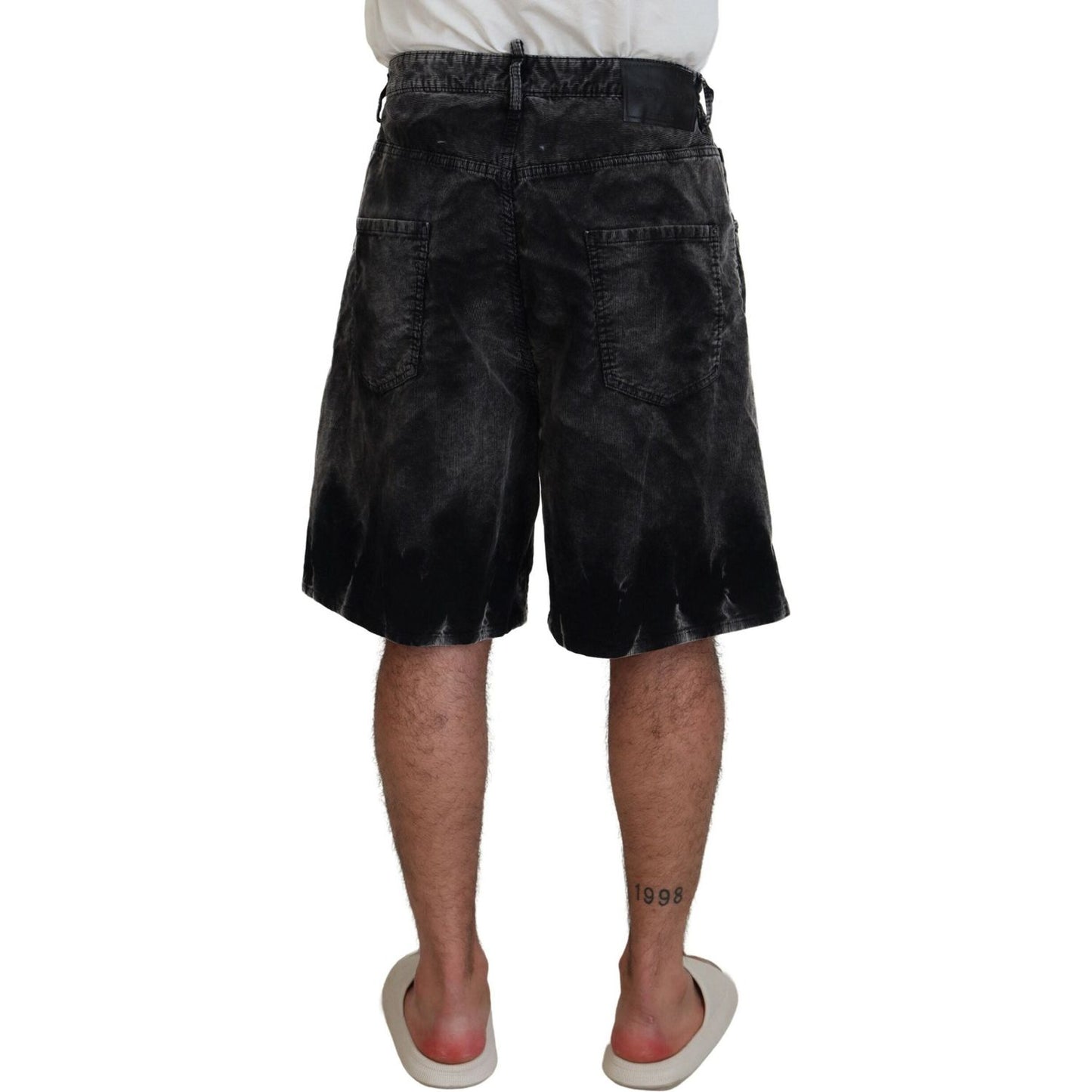 Dsquared² Gray Cotton Corduroy Bermuda Shorts Dsquared² Dark Gray