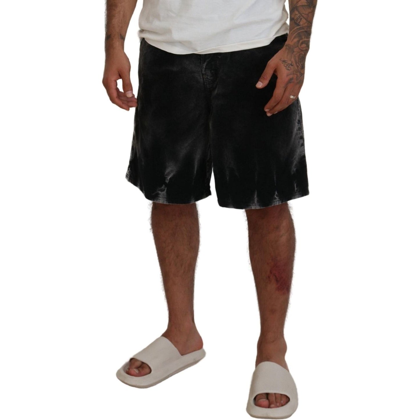 Dsquared² Gray Cotton Corduroy Bermuda Shorts Dsquared² Black