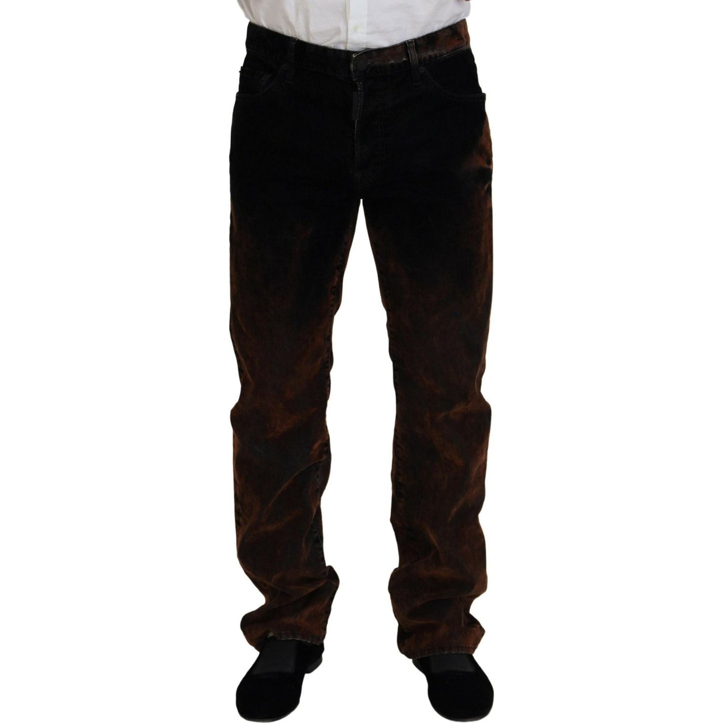 Dsquared² Brown Washed Cotton Straight Fit Casual Denim Jeans Dsquared² Black