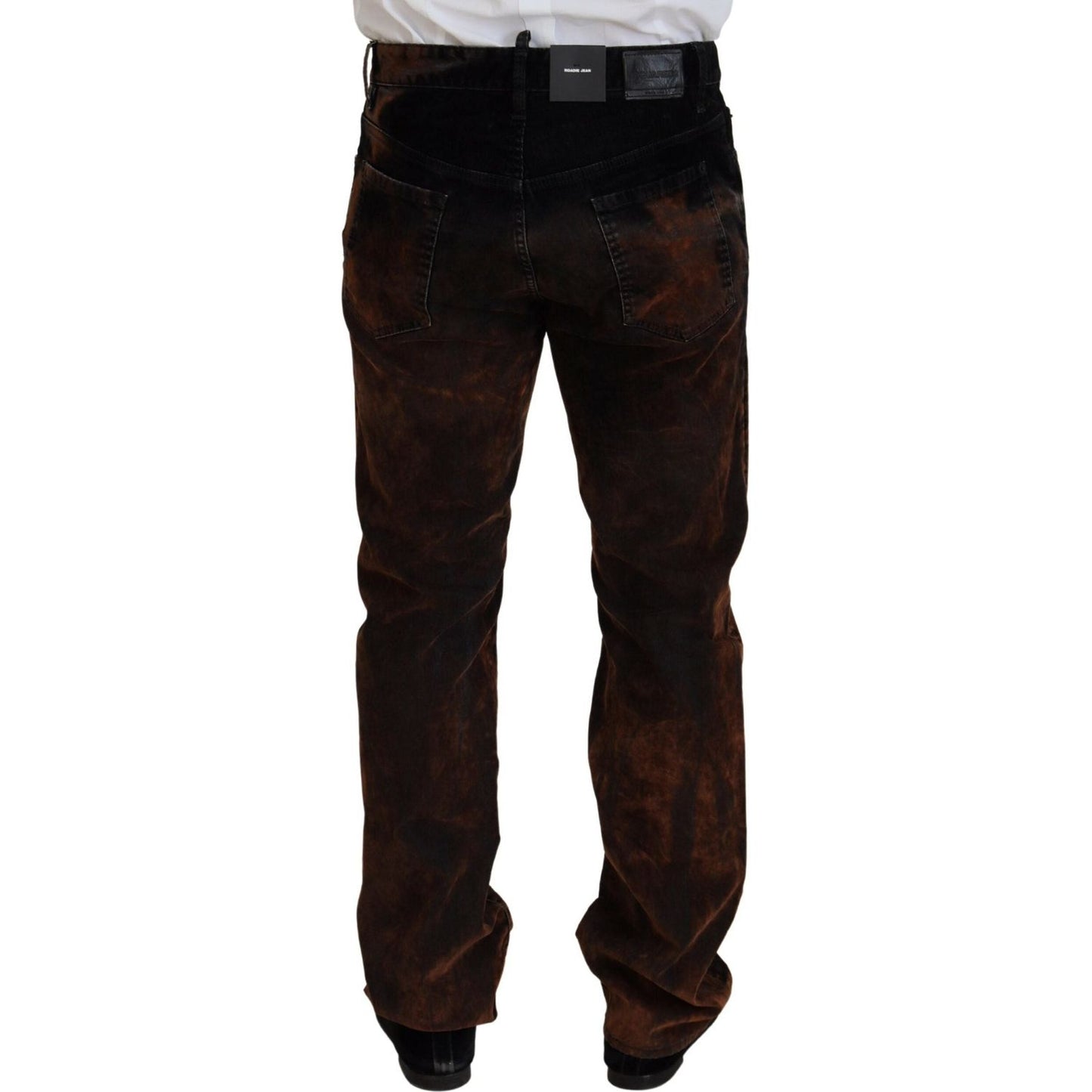 Dsquared² Brown Washed Cotton Straight Fit Casual Denim Jeans Dsquared² Black