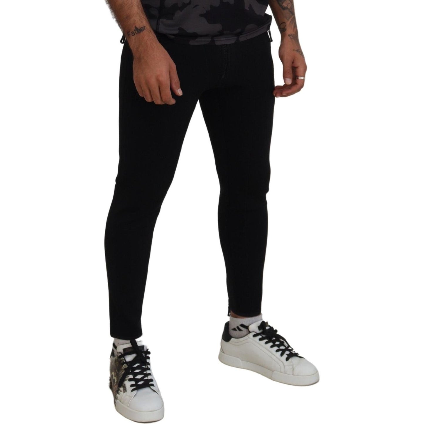 Dsquared² Back Polyamide Slim Fit Logo Print Pants Dsquared² Dark Gray