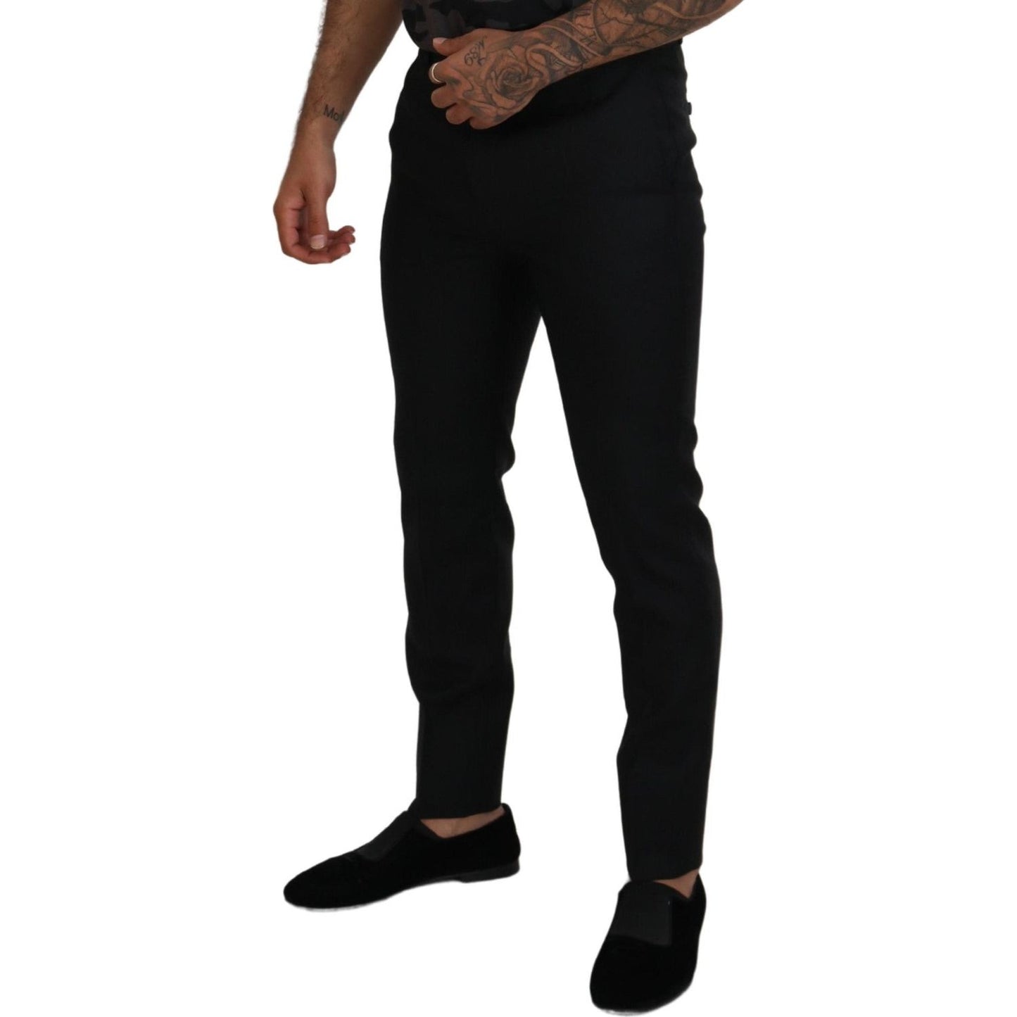 Dsquared² Back Virgin Wool Slim Fit Men Formal Pants Dsquared² Black