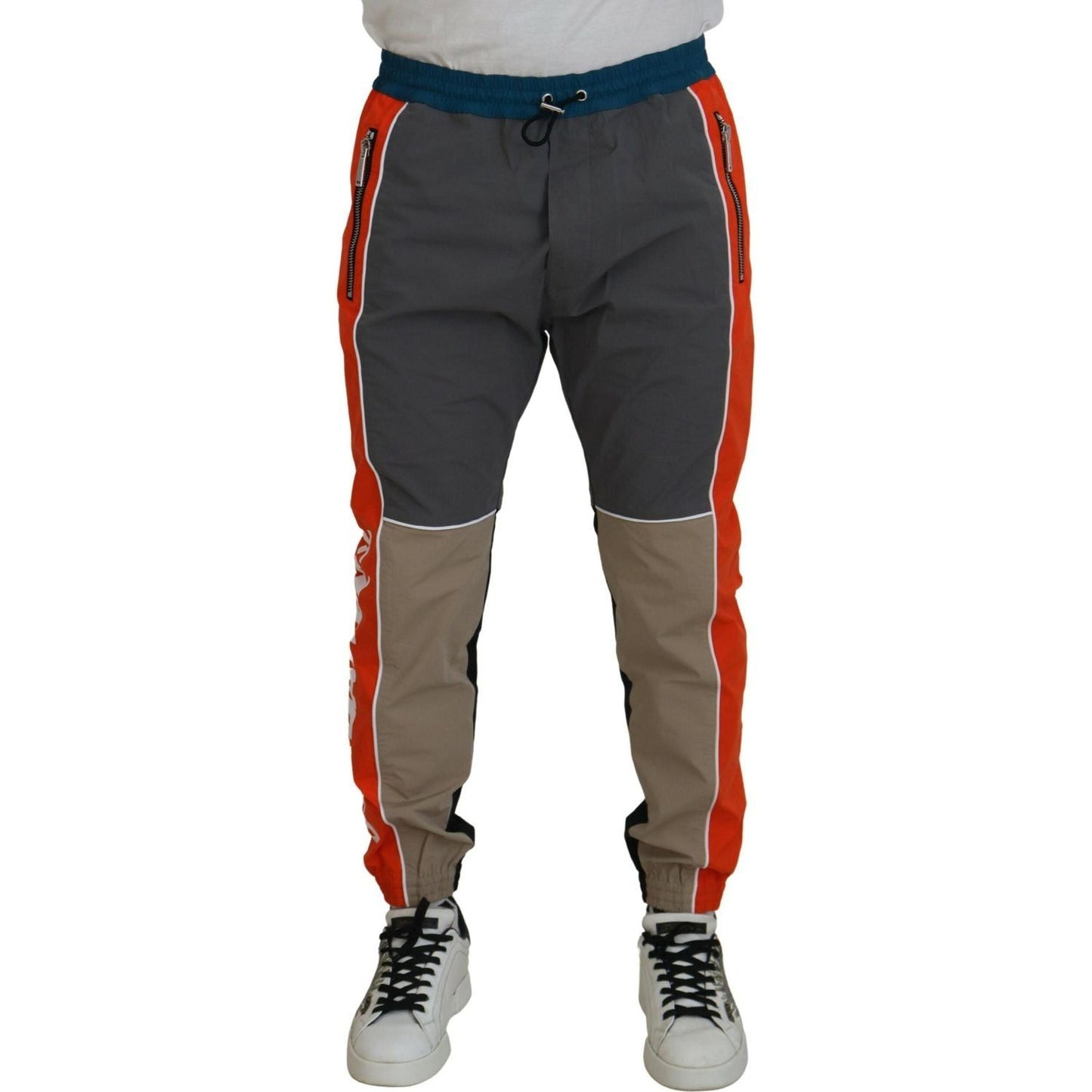 Dsquared² Multicolor Patchwork Cotton Jogging Pants Dsquared² Dark Slate Gray