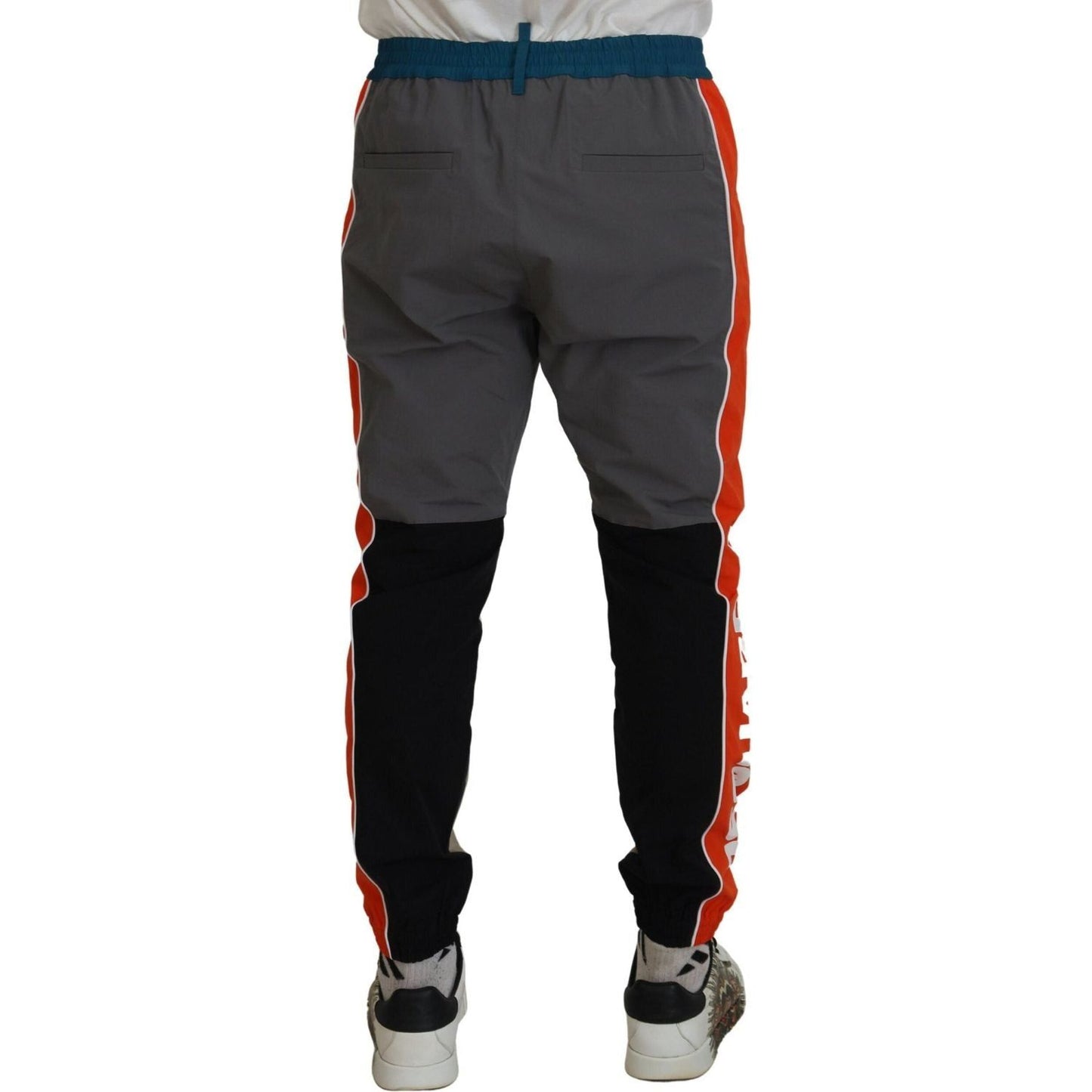 Dsquared² Multicolor Patchwork Cotton Jogging Pants Dsquared² Dark Slate Gray
