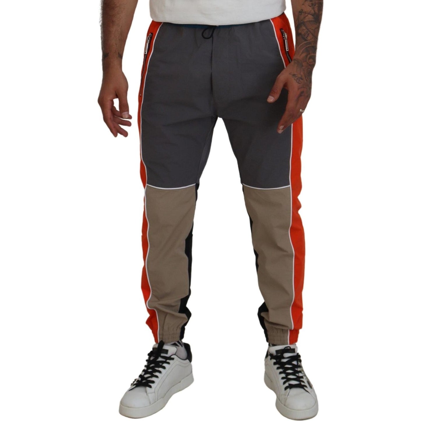 Dsquared² Multicolor Patchwork Cotton Jogging Pants Dsquared² Dark Slate Gray