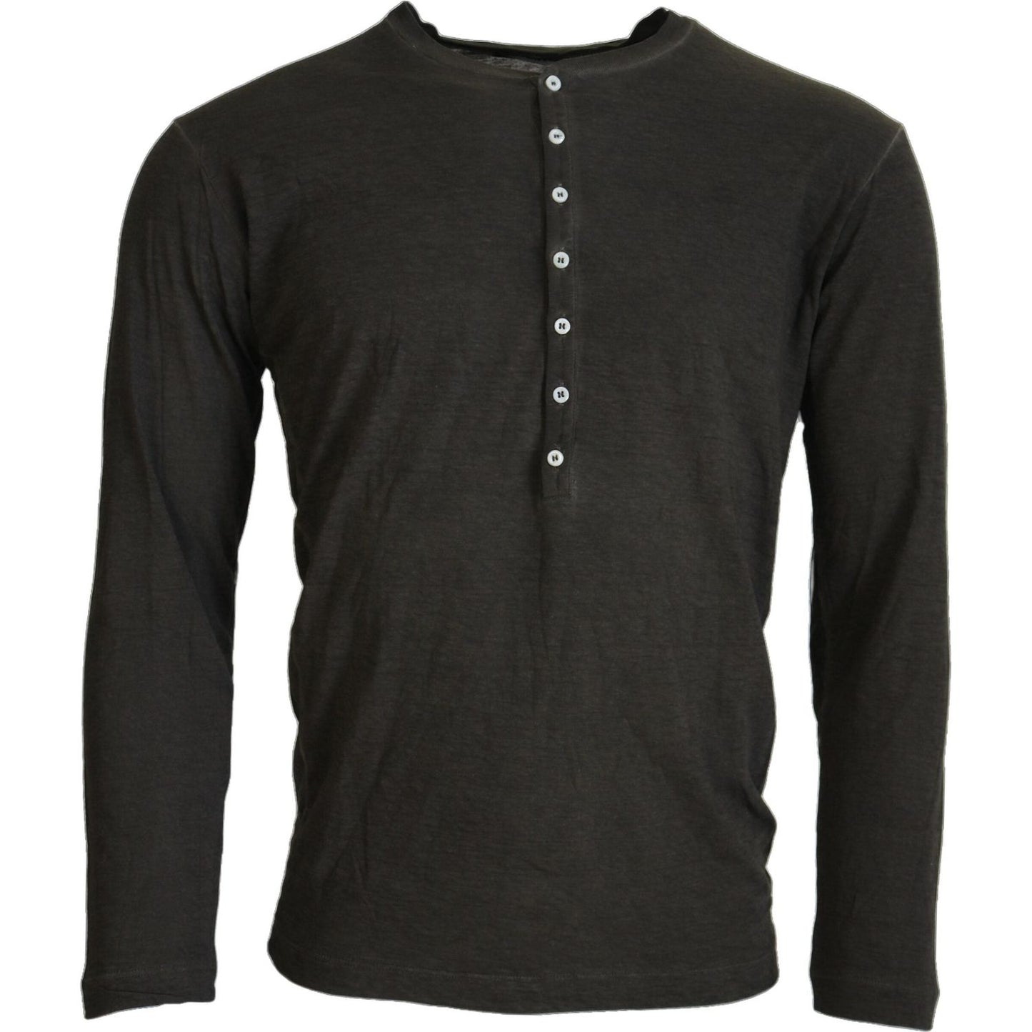 Dsquared² Gray Cotton Linen Long Sleeves Pullover Sweater Dsquared² Dark Slate Gray