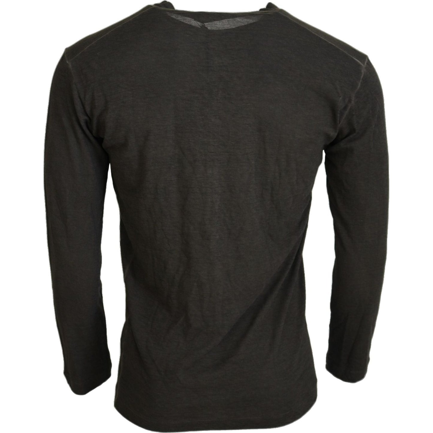 Dsquared² Gray Cotton Linen Long Sleeves Pullover Sweater Dsquared² Dark Slate Gray