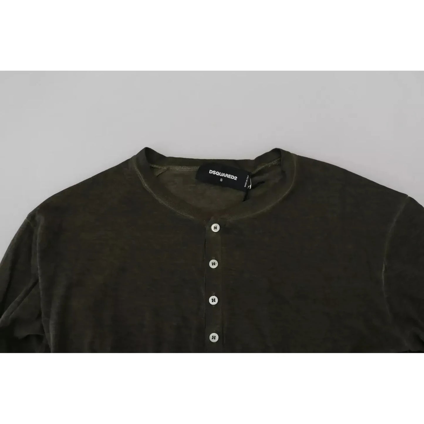 Dsquared² Gray Cotton Linen Long Sleeves Pullover Sweater Dsquared² Black