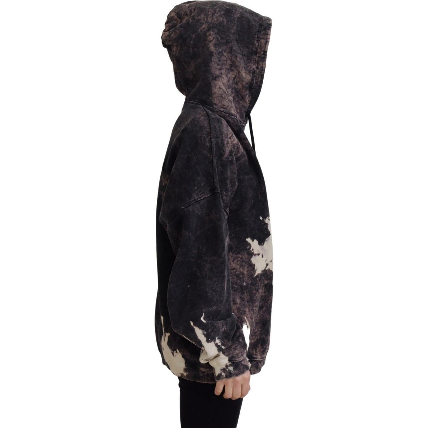 Dsquared² Multicolor Dye Cotton Hoodie Sweatshirt Sweater Dsquared² Black