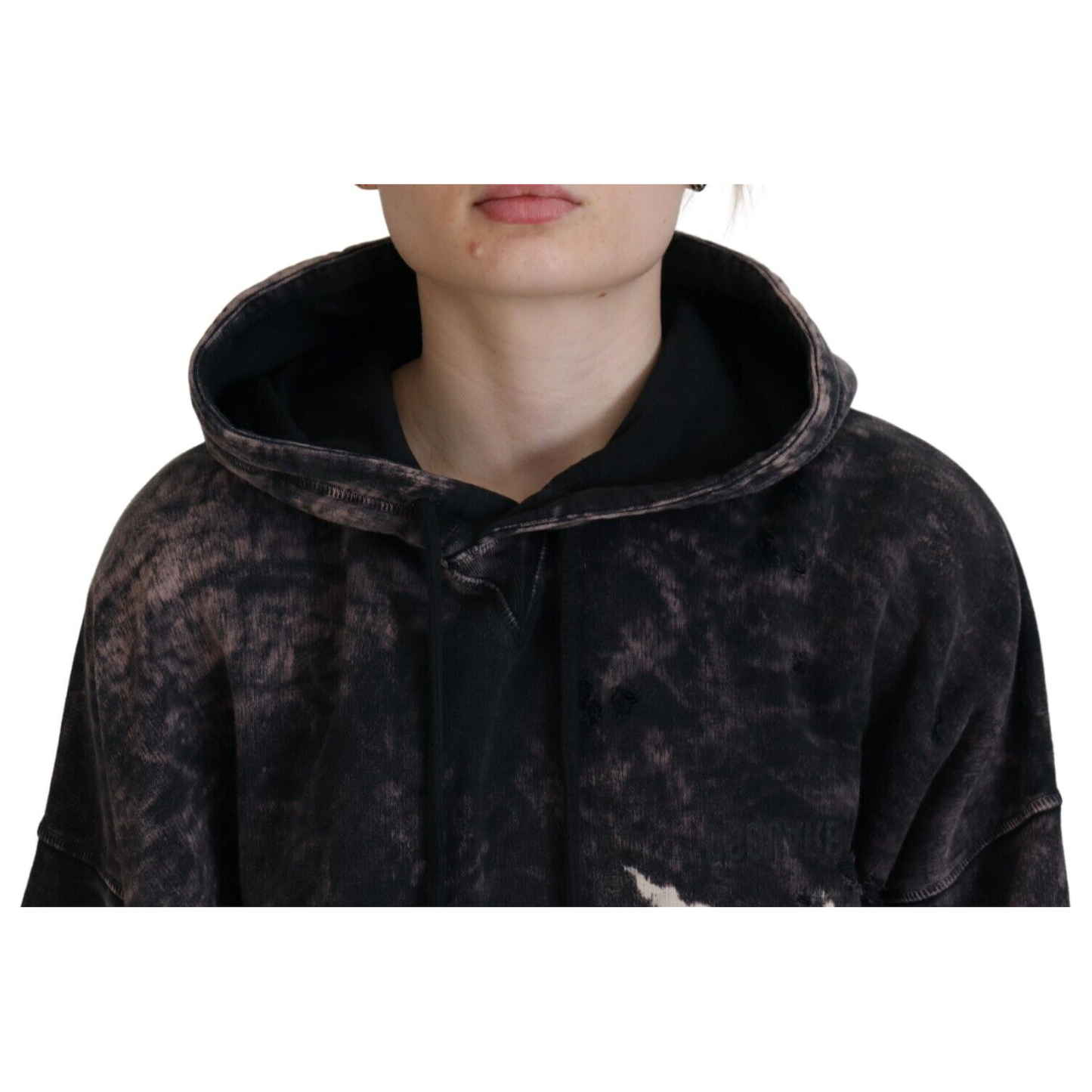 Dsquared² Multicolor Dye Cotton Hoodie Sweatshirt Sweater Dsquared² Black