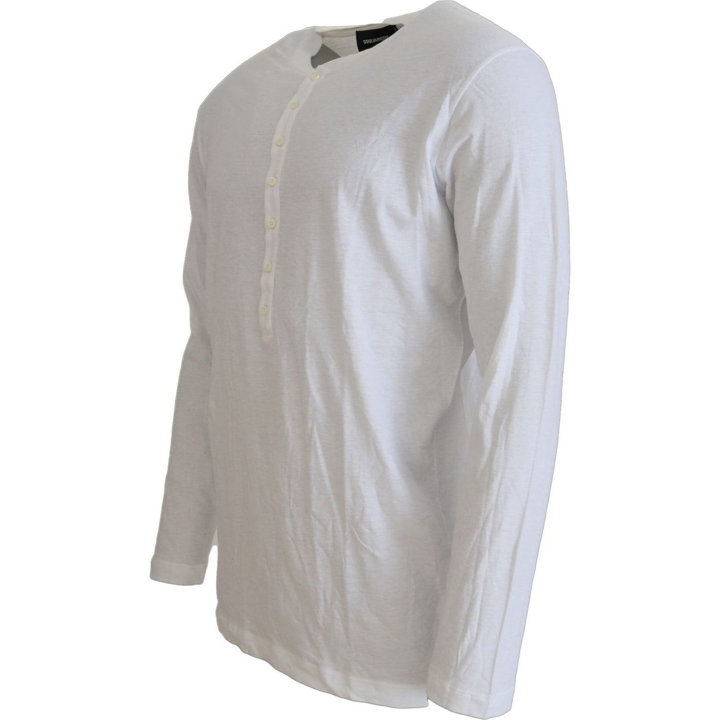 Dsquared² White Cotton Linen Long Sleeves Pullover Sweater Dsquared² Dark Gray