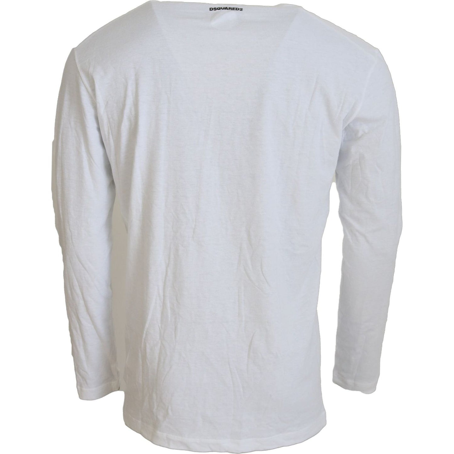 Dsquared² White Cotton Linen Long Sleeves Pullover Sweater Dsquared² Gray