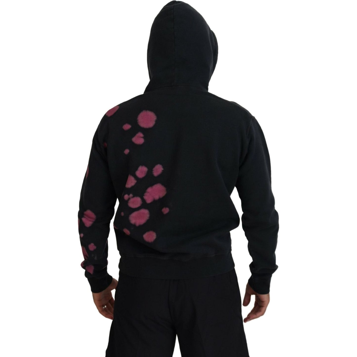 Dsquared² Black Tie Dye Cotton Hooded Sweatshirt Sweater Dsquared² Black