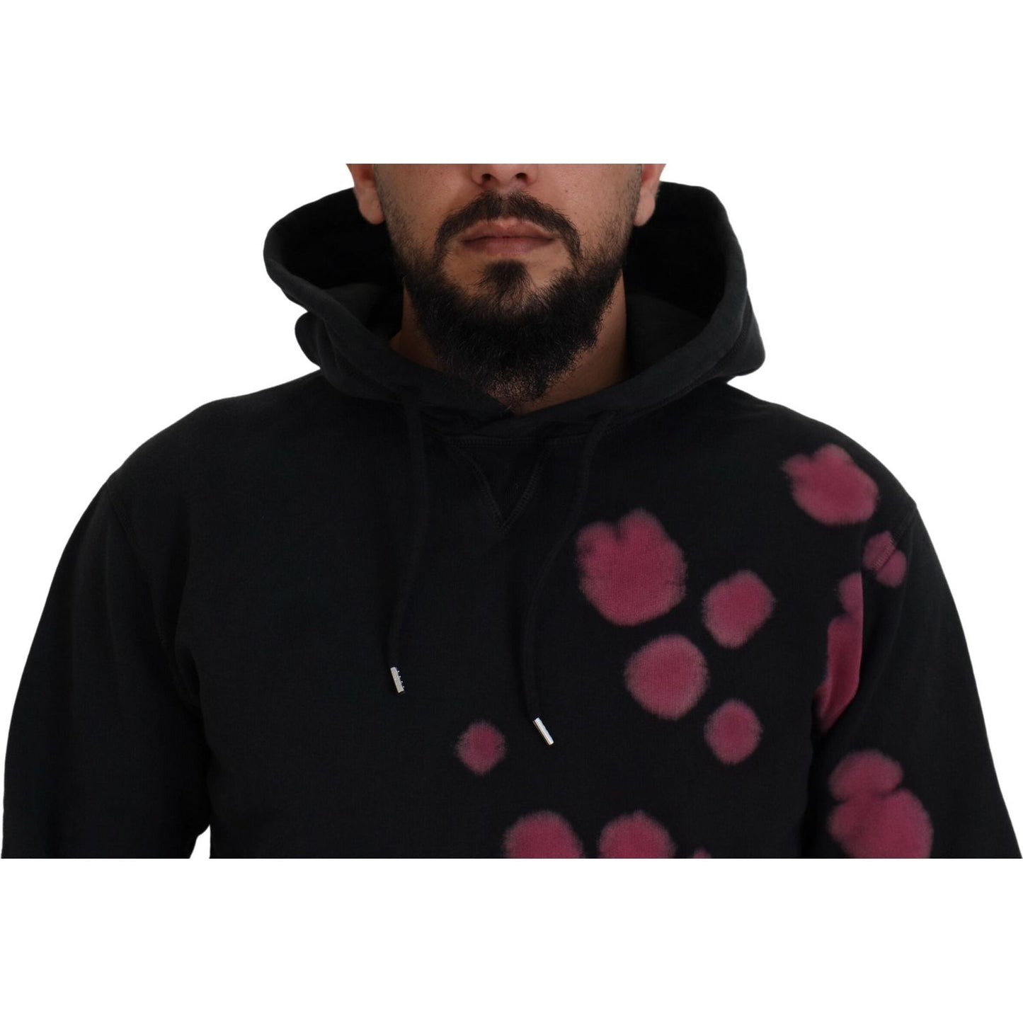 Dsquared² Black Tie Dye Cotton Hooded Sweatshirt Sweater Dsquared² Black