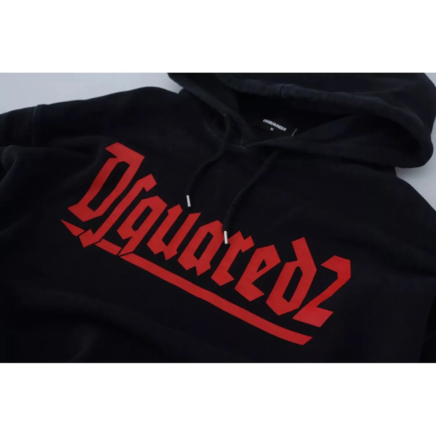 Dsquared² Black Cotton Hooded Printed Men Pullover Sweater Dsquared² Black