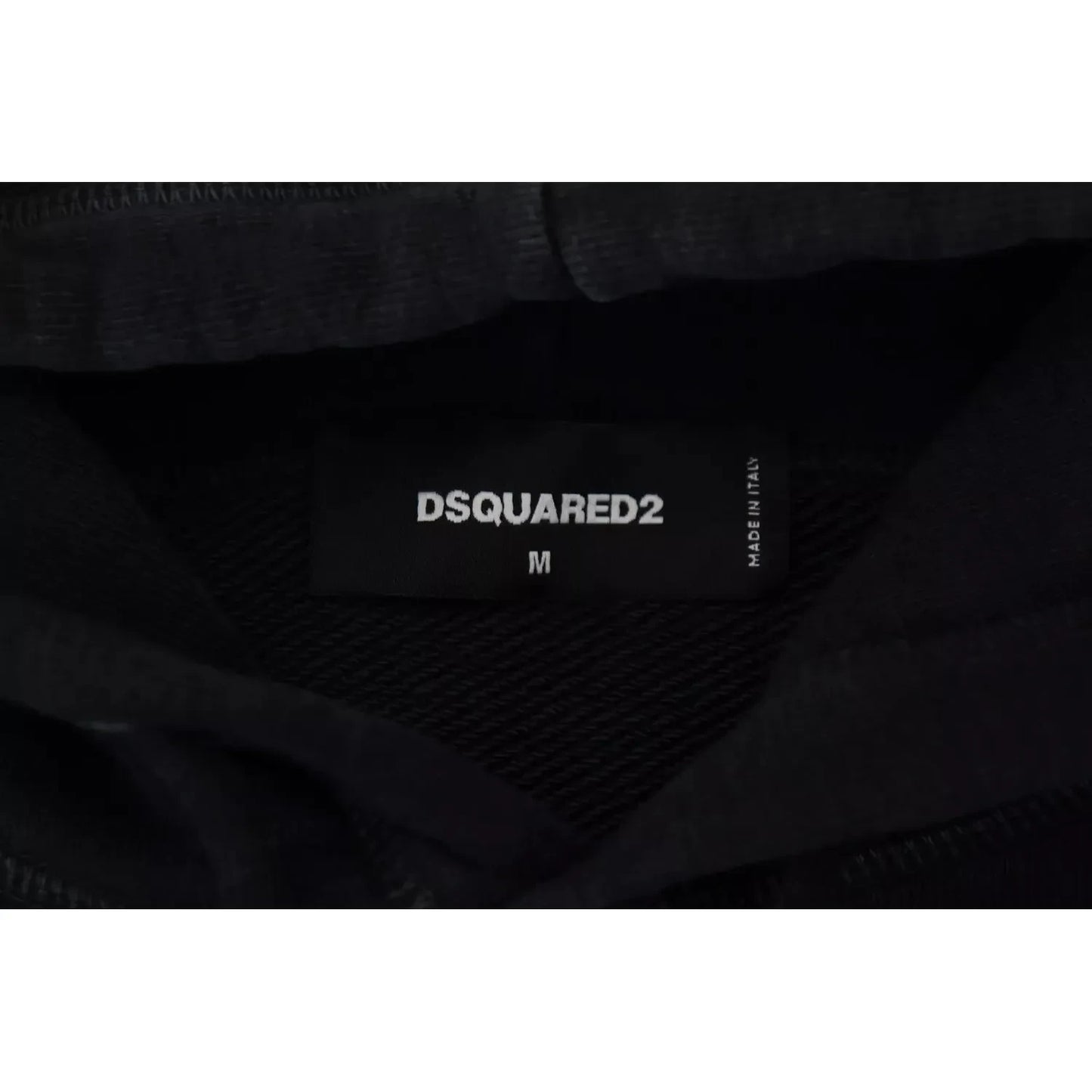 Dsquared² Black Cotton Hooded Printed Men Pullover Sweater Dsquared² Black
