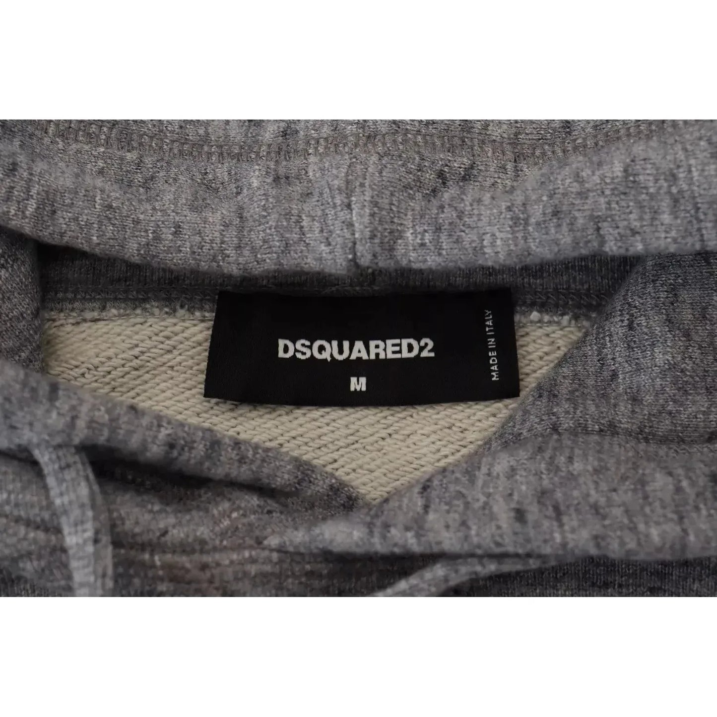 Dsquared² Gray Cotton Hooded Logo Print Men Pullover Sweater Dsquared² Dim Gray