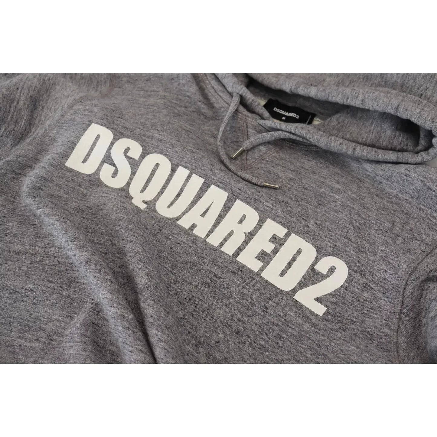Dsquared² Gray Cotton Hooded Logo Print Men Pullover Sweater Dsquared² Dim Gray