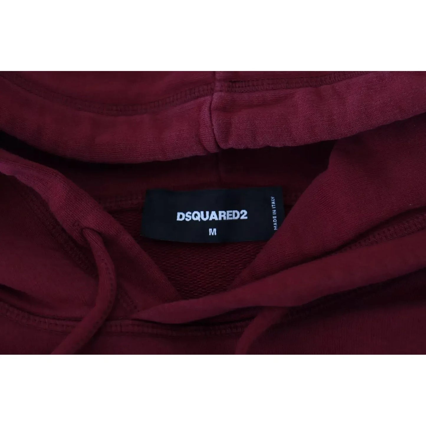 Dsquared² Maroon Cotton Tattered Hooded Printed Pullover Sweater Dsquared² Black