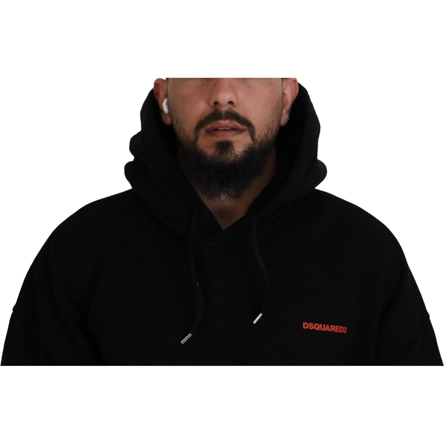 Dsquared² Black Red Cotton Hooded Tie Dye Pullover Sweater Dsquared² Black