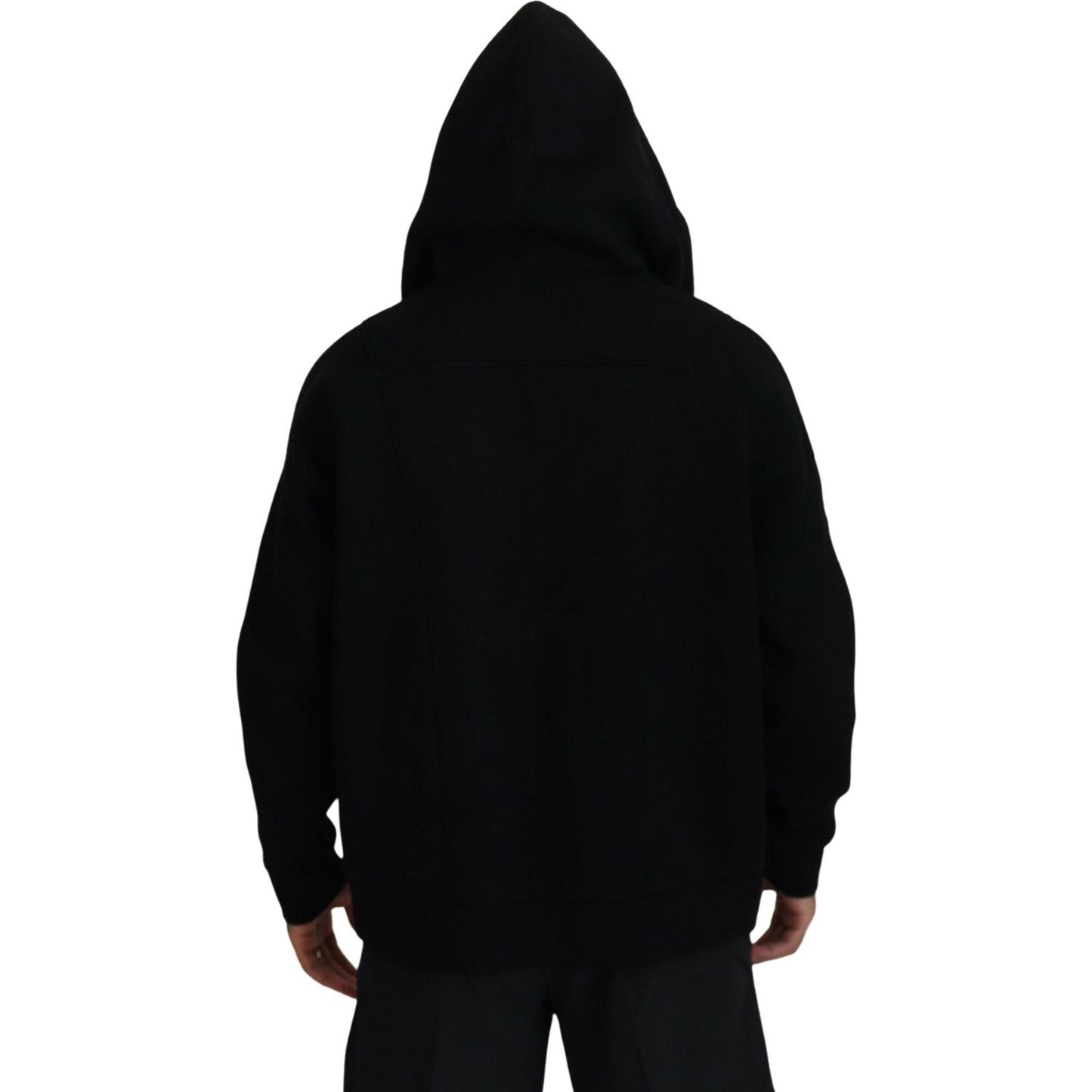 Dsquared² Black Hooded Printed Sleeves Double Zip Sweater Dsquared² Black