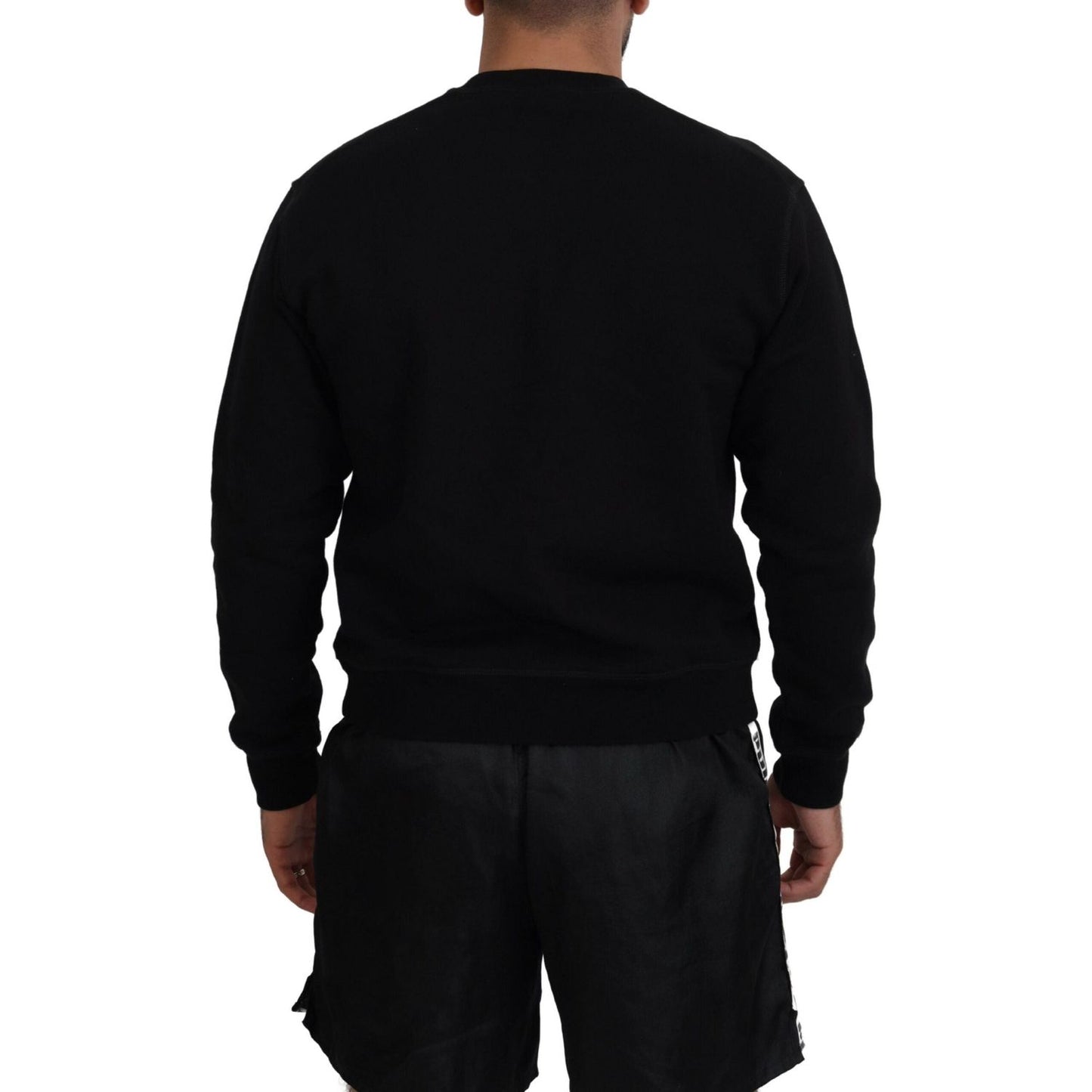 Dsquared² Black Printed Long Sleeves Pullover Sweater Dsquared² Black