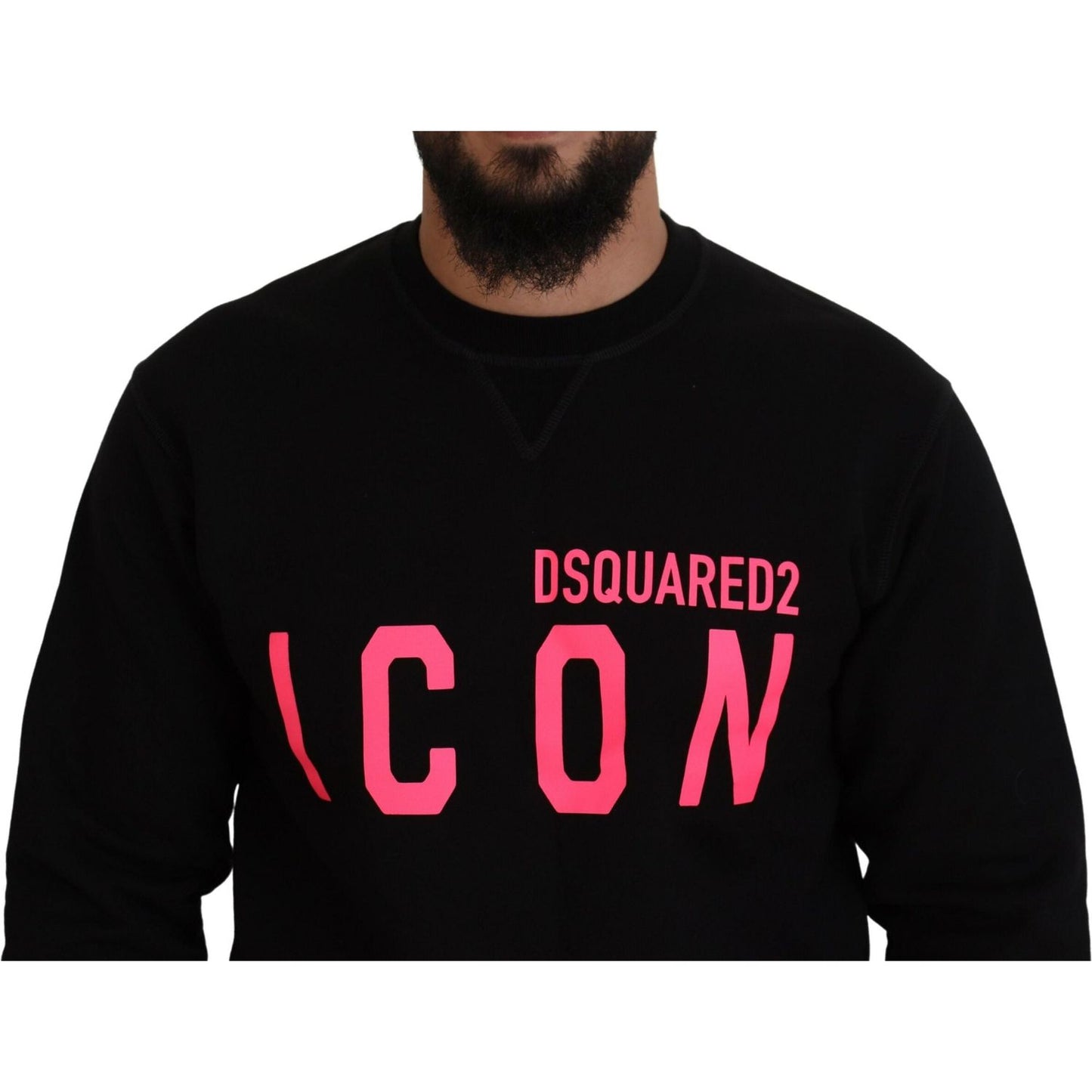 Dsquared² Black Printed Long Sleeves Pullover Sweater Dsquared² Black