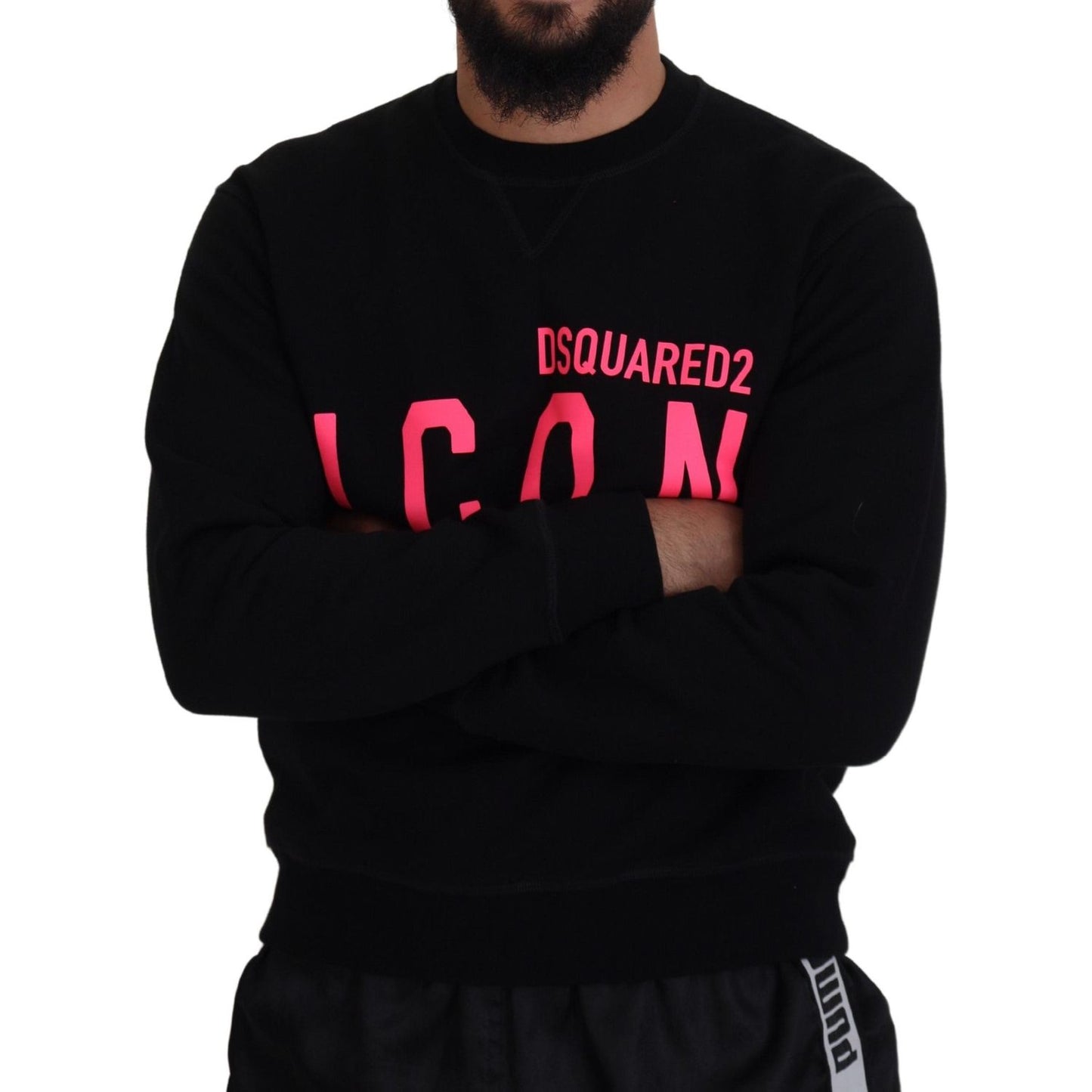 Dsquared² Black Printed Long Sleeves Pullover Sweater Dsquared² Black