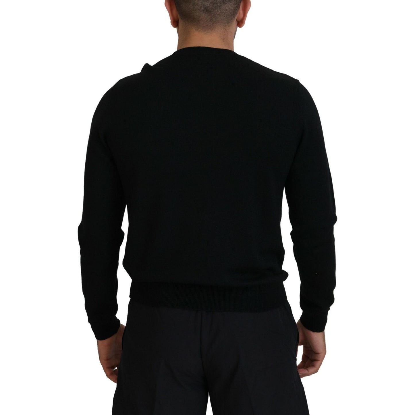 Dsquared² Black Logo Print Long Sleeves Men Pullover Sweater Dsquared² Black