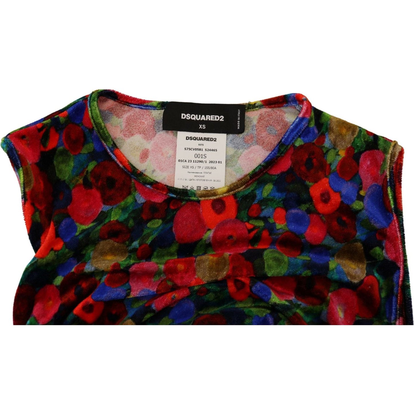 Dsquared² Multicolor Floral Bodycon Ruched Maxi Dress Dsquared² Black