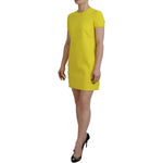 Dsquared² Yellow Nylon Short Sleeves Round Neck Mini Dress Dsquared² Dark Khaki