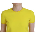 Dsquared² Yellow Nylon Short Sleeves Round Neck Mini Dress Dsquared² Goldenrod