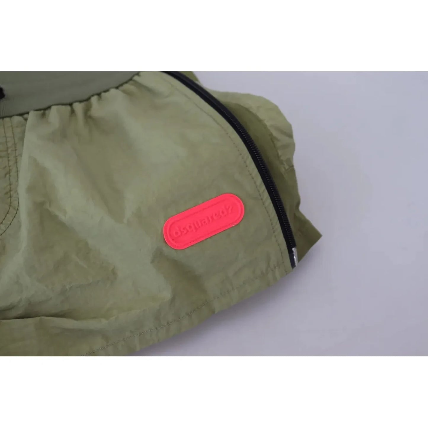 Dsquared² Green Cotton Mid Waist Drawstring Tapered Shorts Dsquared² Dim Gray