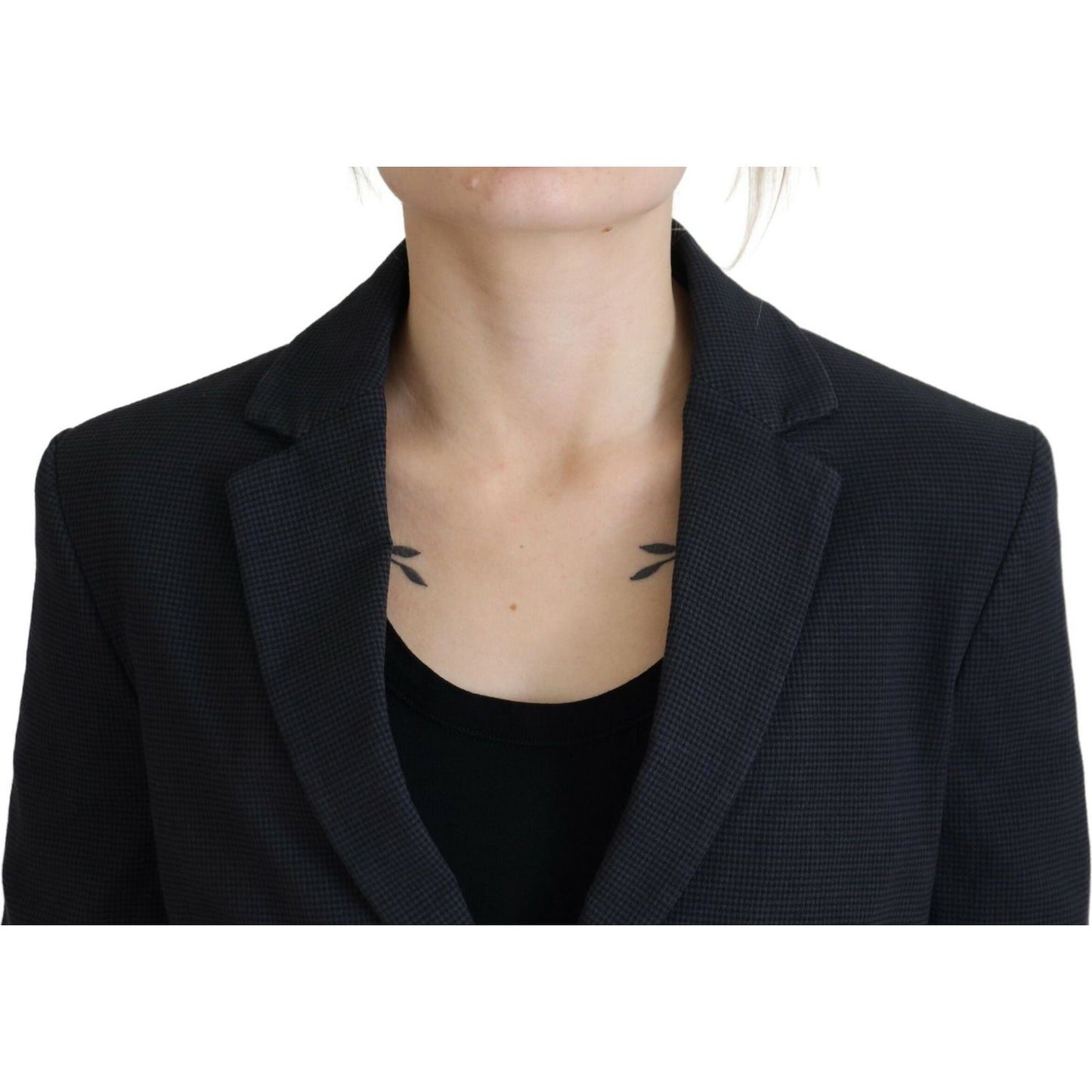 Dsquared² Black Cotton Cropped Button Blazer Jacket Dsquared² Tan