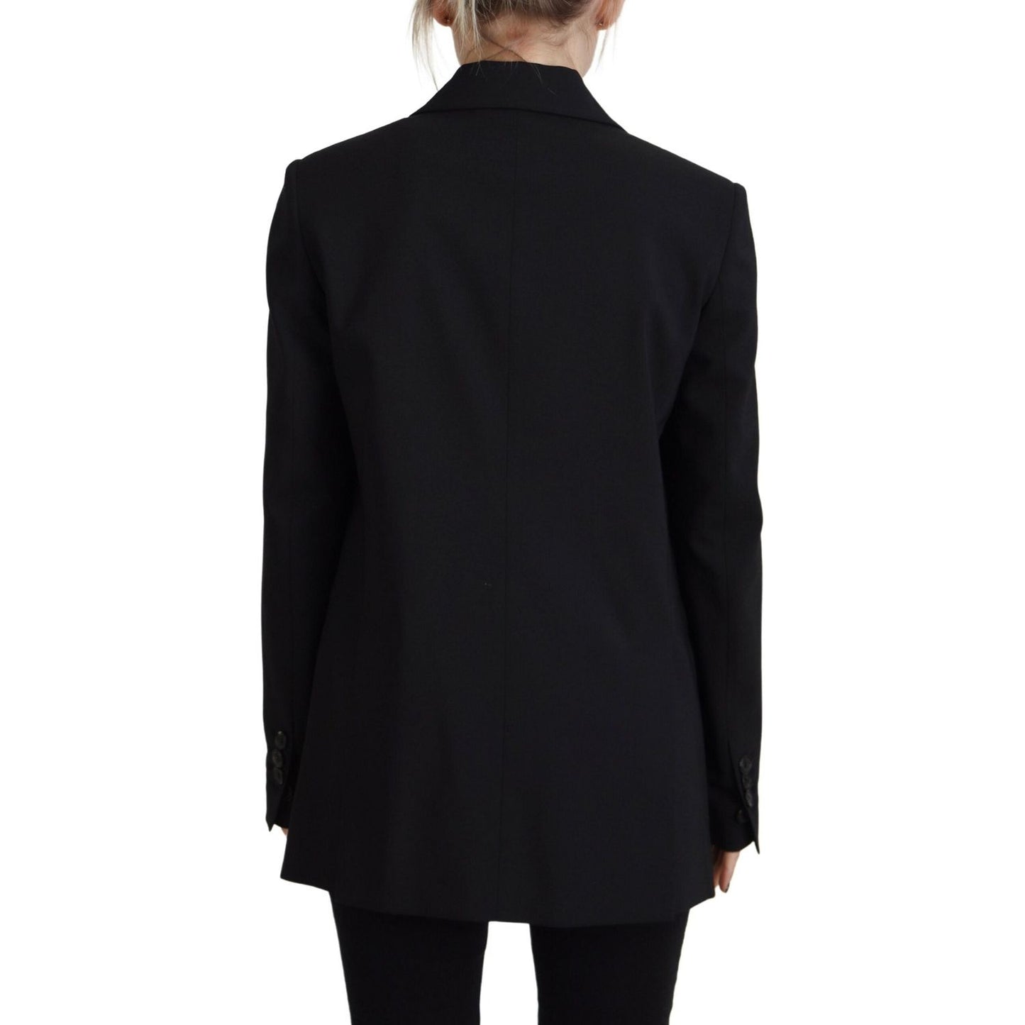 Dsquared² Black Flower Single Breasted Coat Blazer Dsquared² Black