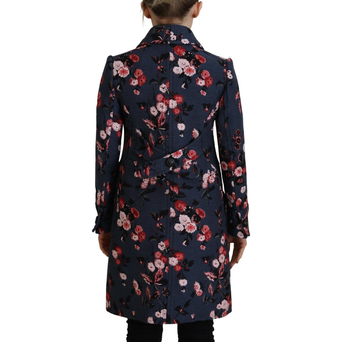 Dsquared² Multicolor Printed Women Long Coat Blazer Jacket Dsquared² Black